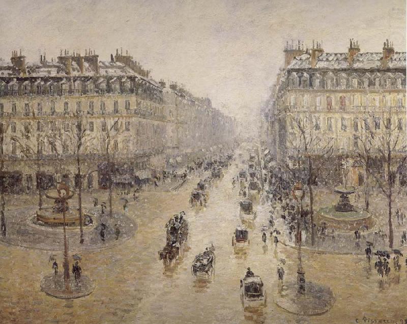 Paris-s opera house street, Camille Pissarro